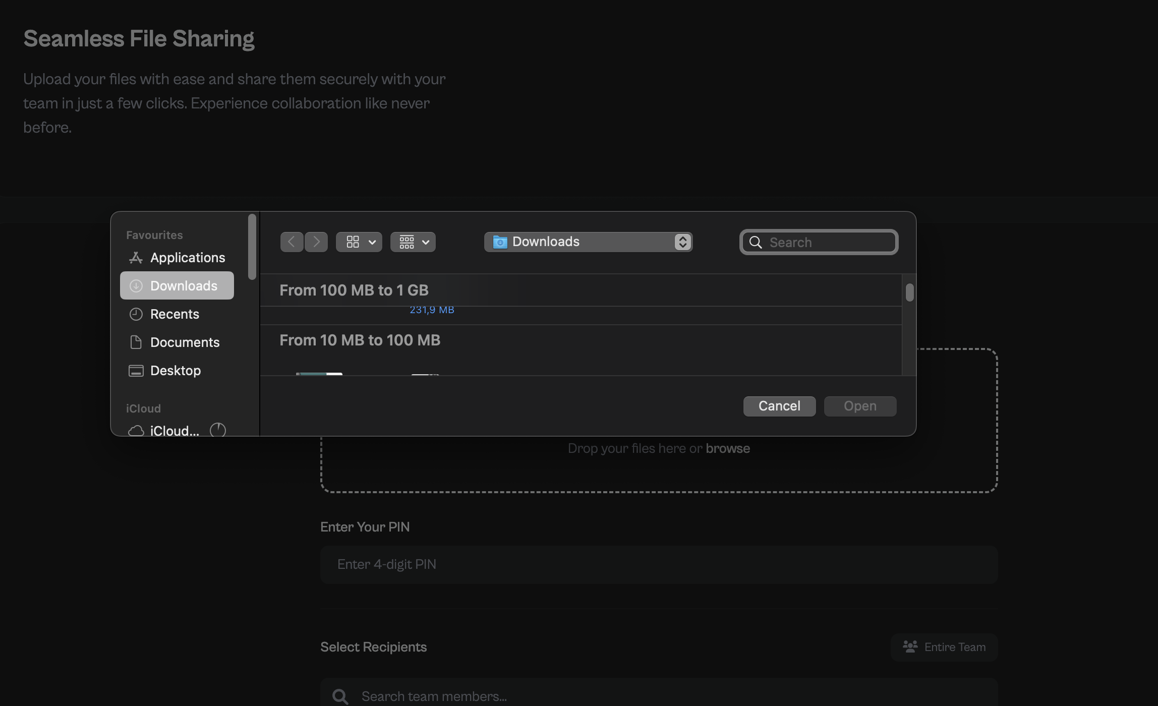 FileThere File Transfer Interface